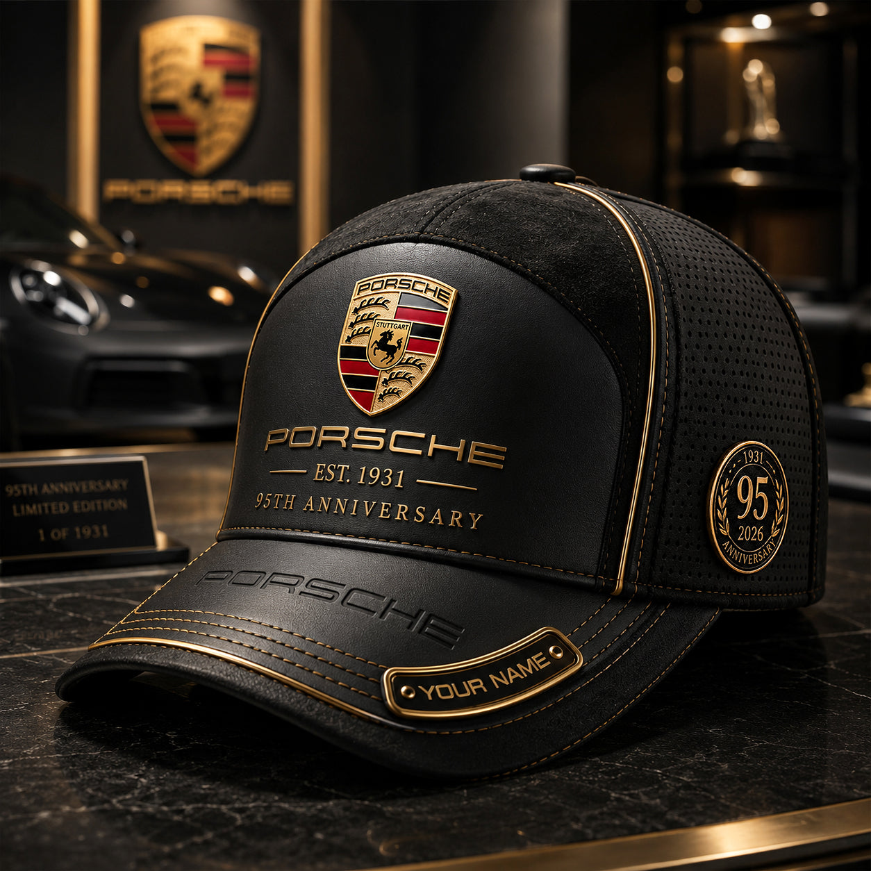 Personalized Pors Vintage 95TH Anniversary Leather Classic Cap V3 (1931-2026)