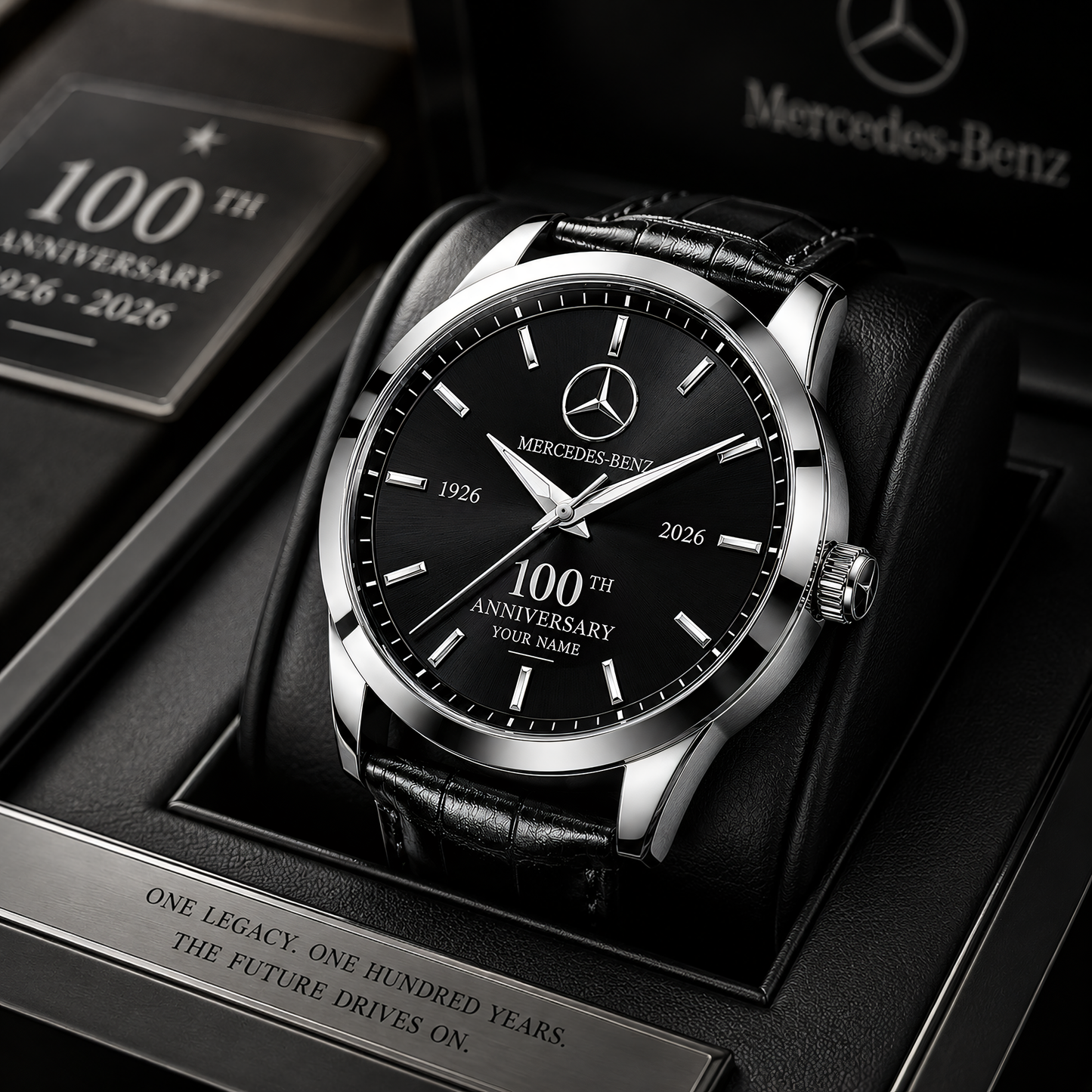 Personalized Merc 100TH Anniversary Leather Strap Watch (1926-2026)