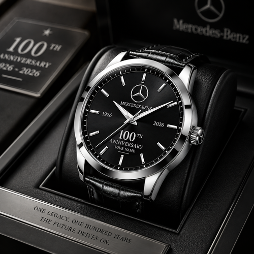Personalized Merc 100TH Anniversary Leather Strap Watch (1926-2026)