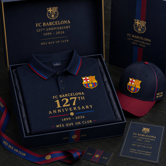 Personalized Barca FC 127TH Anniversary Sport Polo Shirt ( Included Cap )