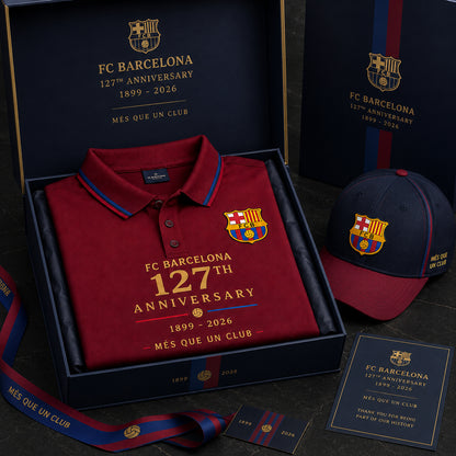 Personalized Barca FC 127TH Anniversary Sport Polo Shirt ( Included Cap )