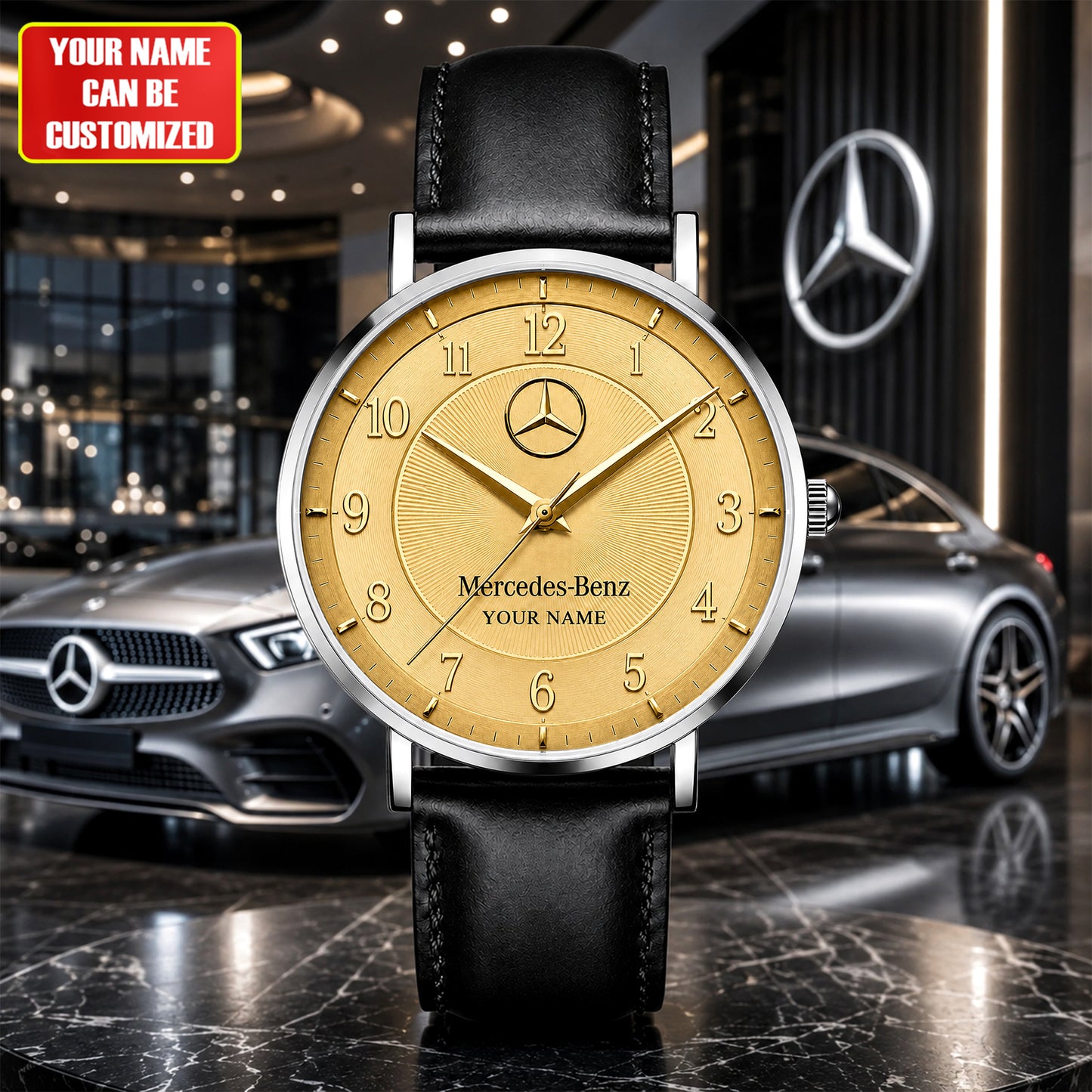 Personalized Merc Vintage Leather Watch