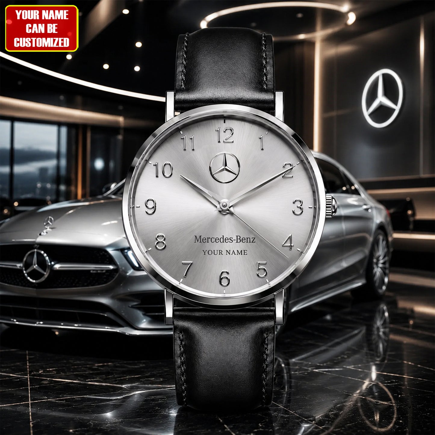 Personalized Merc Elegance Leather Watch