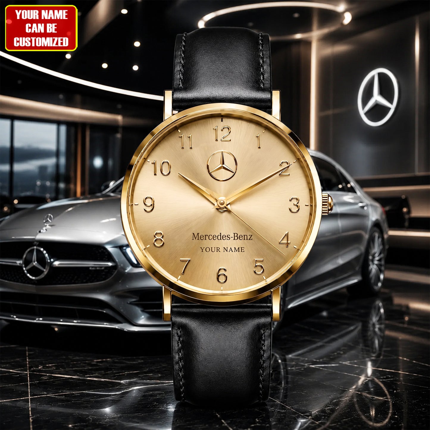 Personalized Merc Elegance Leather Watch