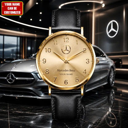 Personalized Merc Elegance Leather Watch