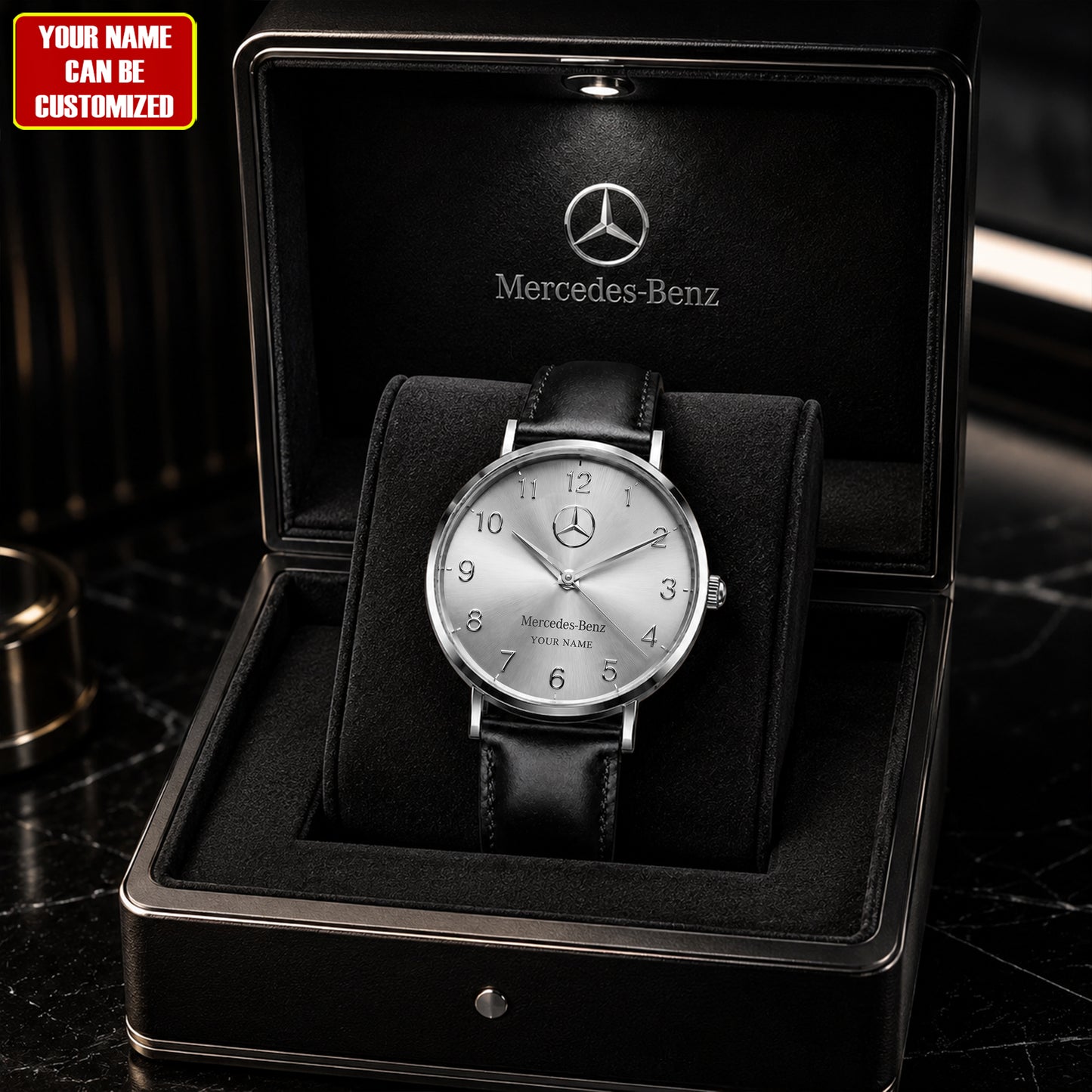 Personalized Merc Elegance Leather Watch