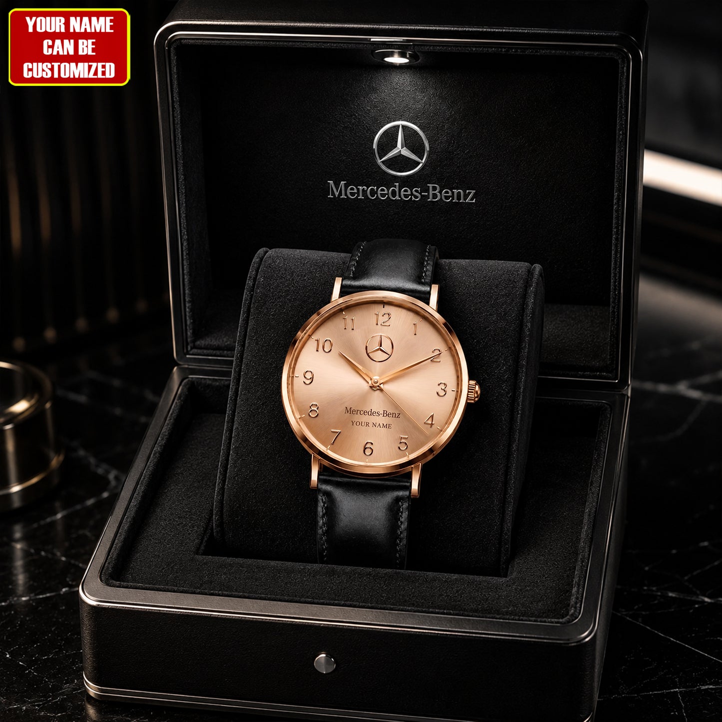 Personalized Merc Elegance Leather Watch