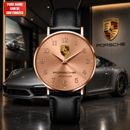 Personalized Pors Elegance Leather Watch