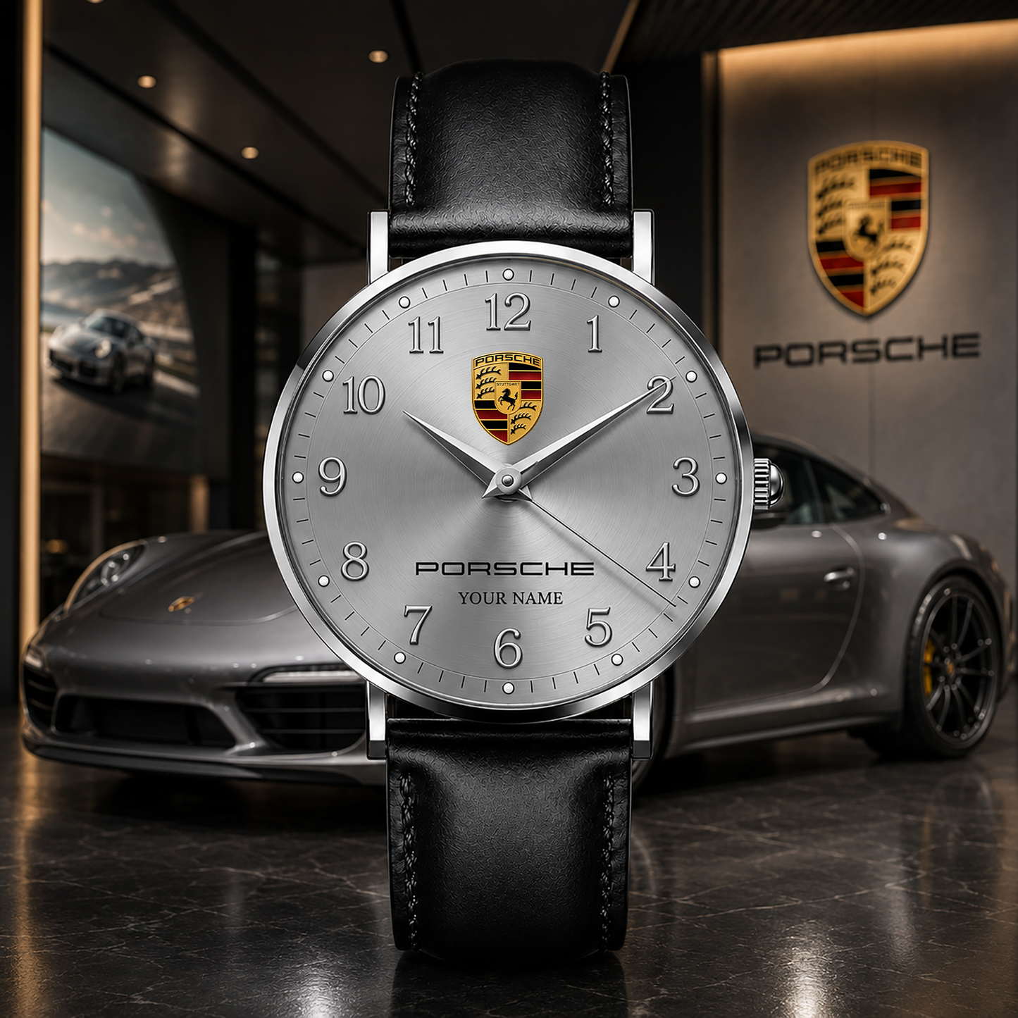 Personalized Pors Elegance Leather Watch