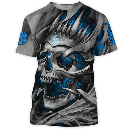 Personalized Name Teal Skull Darts All Over Printed Unisex Shirt Q080901