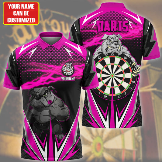 Personalized Bulldog Darts Pink Version All Over Printed Unisex Shirt Q061104