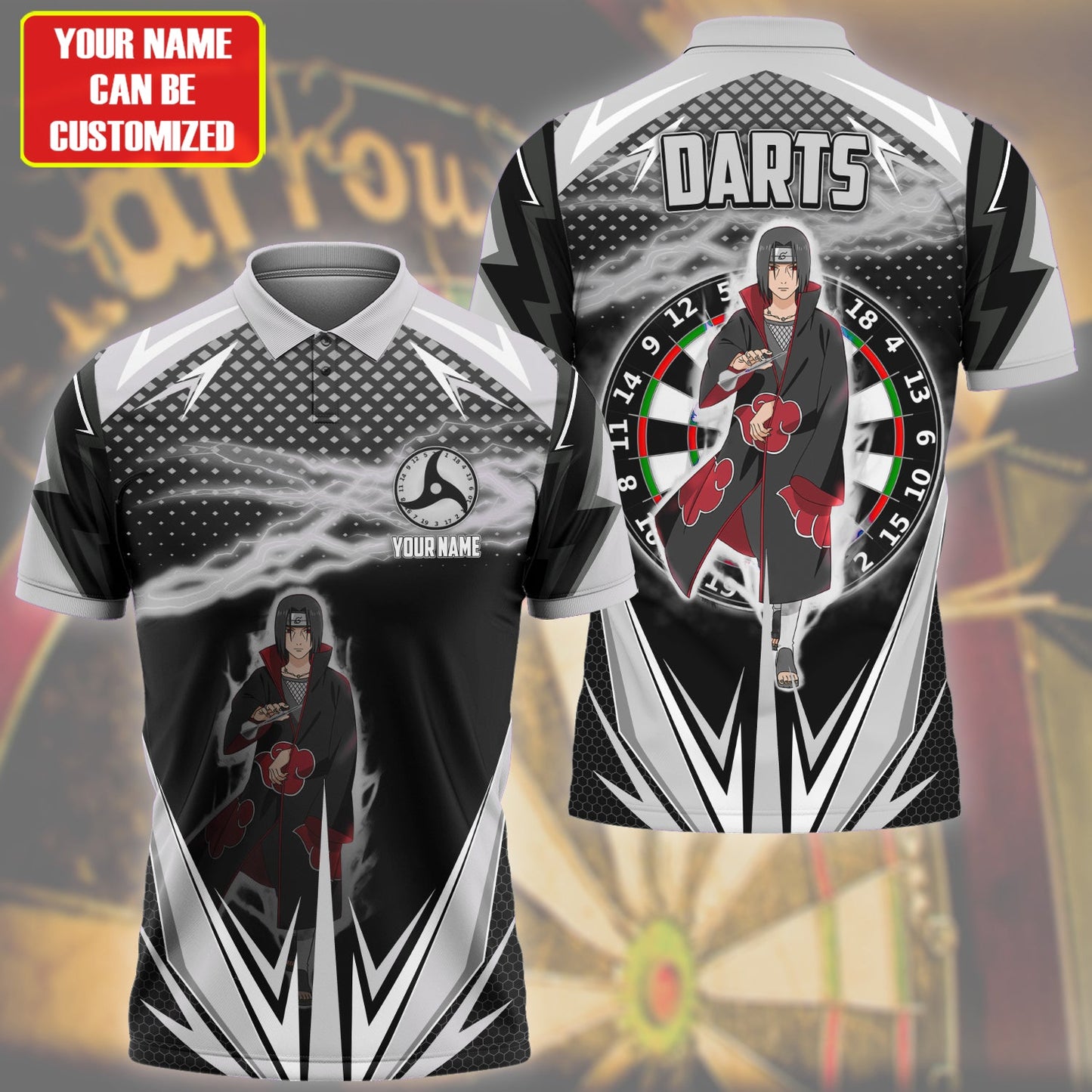 Personalized Name Itachi Darts Black Version All Over Printed Unisex Shirt Q070303