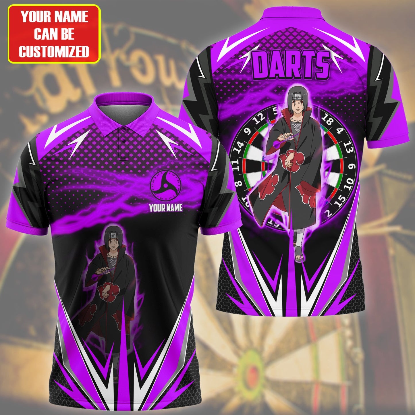 Personalized Name Itachi Darts Purple Version All Over Printed Unisex Shirt Q070303