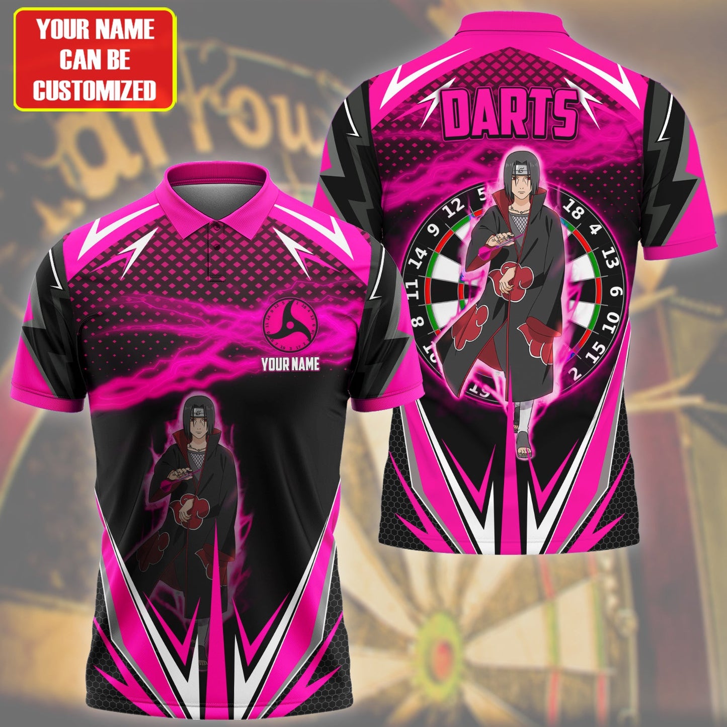 Personalized Name Itachi Darts Pink Version All Over Printed Unisex Shirt Q070303