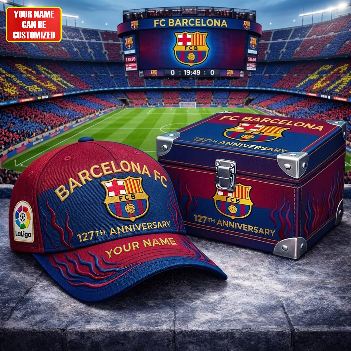 Personalized Barca Football Club 127th Anniversary Classic Cap