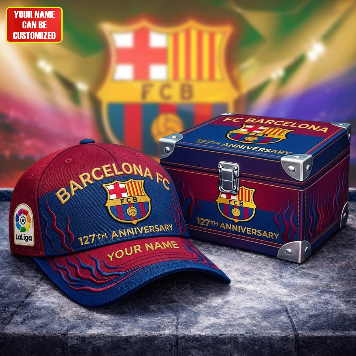 Personalized Barca Football Club 127th Anniversary Classic Cap