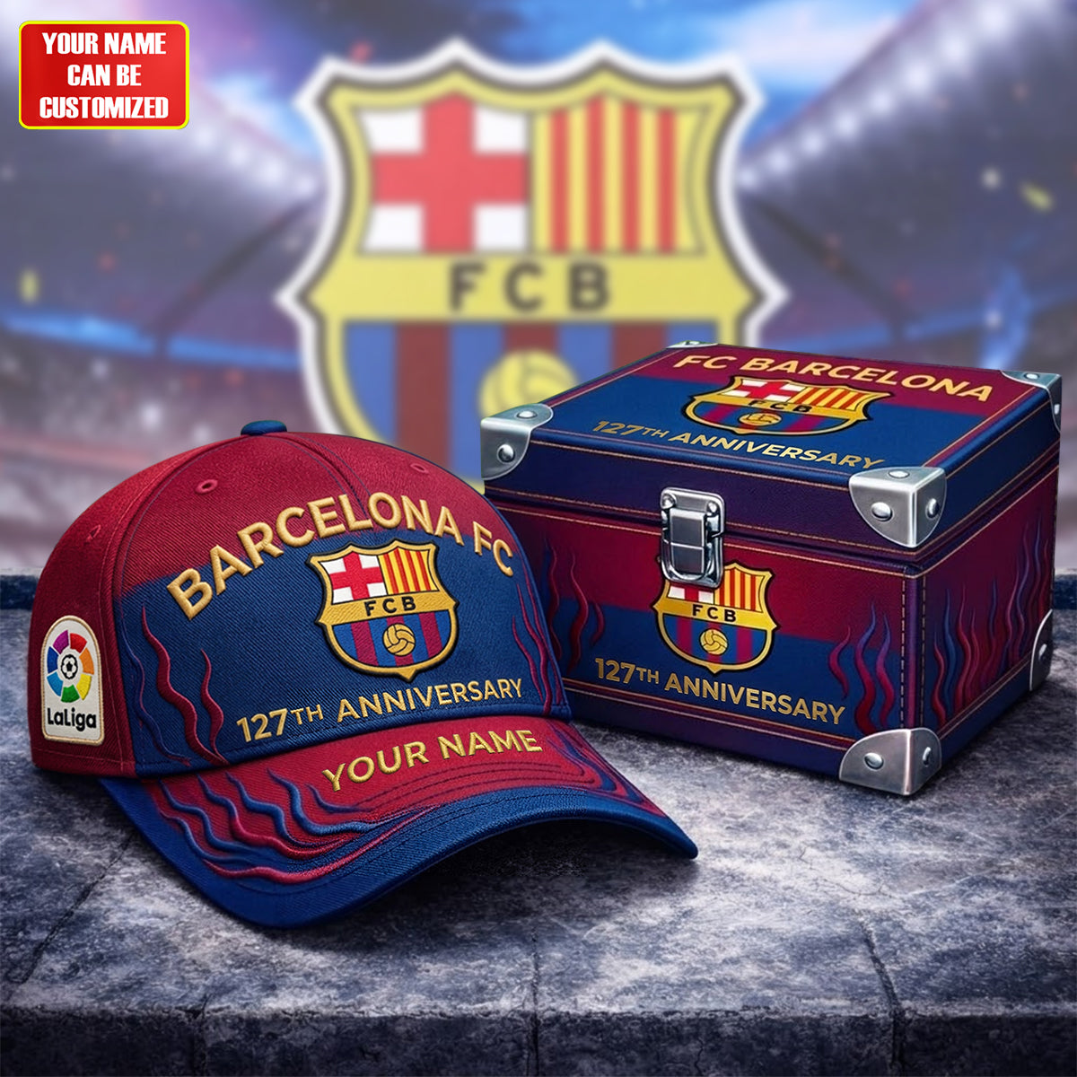 Personalized Barca Football Club 127th Anniversary Classic Cap