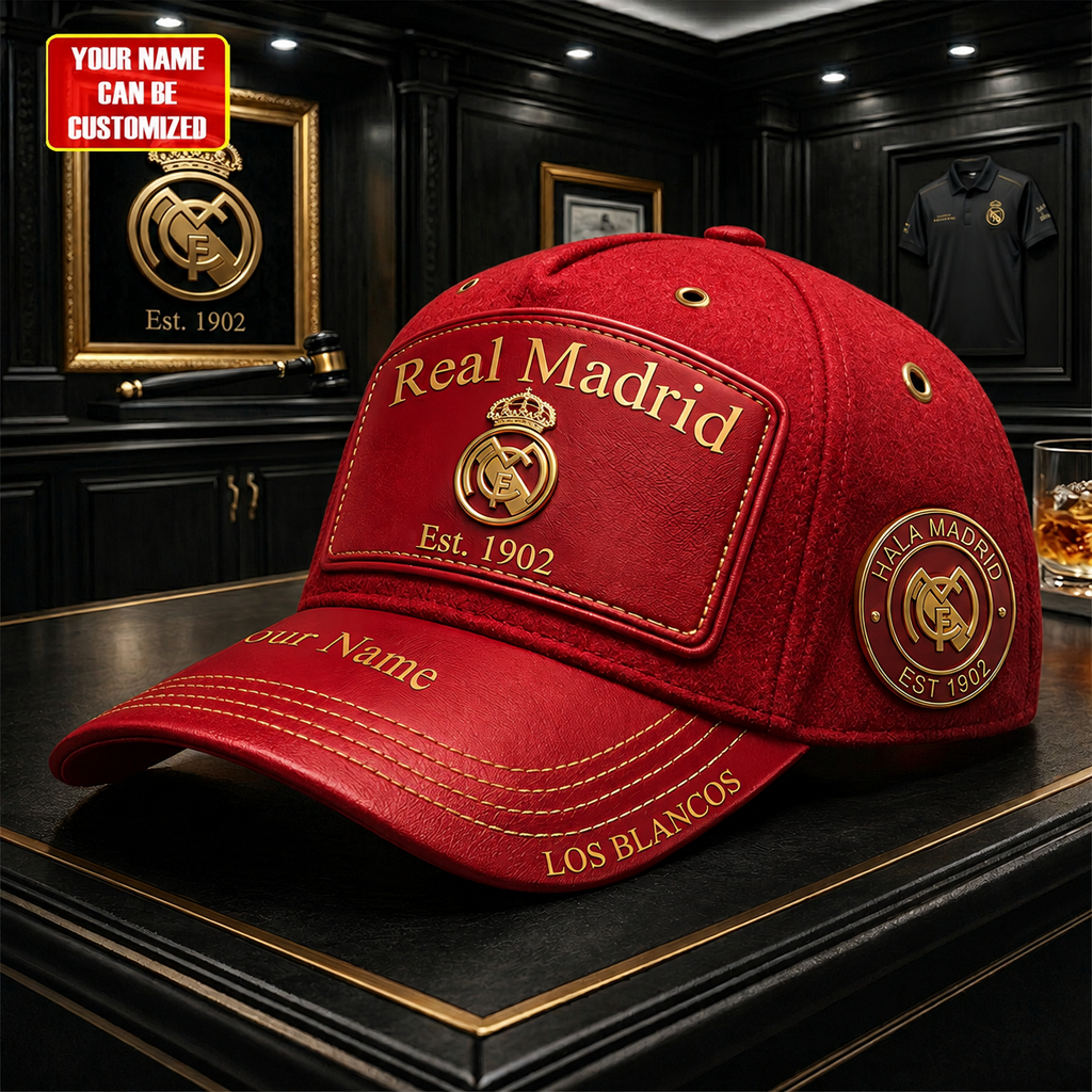 Personalized Real FC Leather Vintage Classic Cap