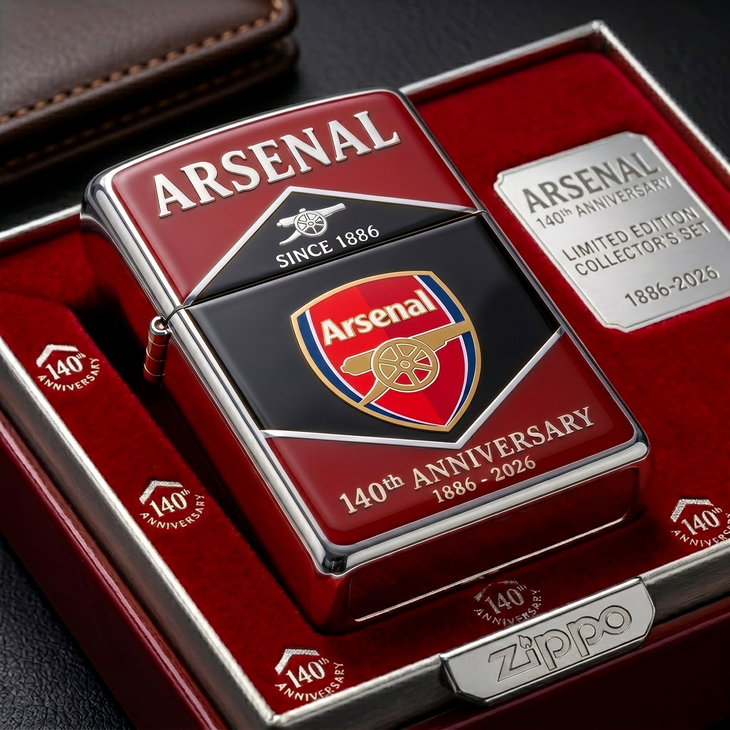 Arsenal 140th Anniversary Edition Elegant Zippo Lighter (1886-2026)