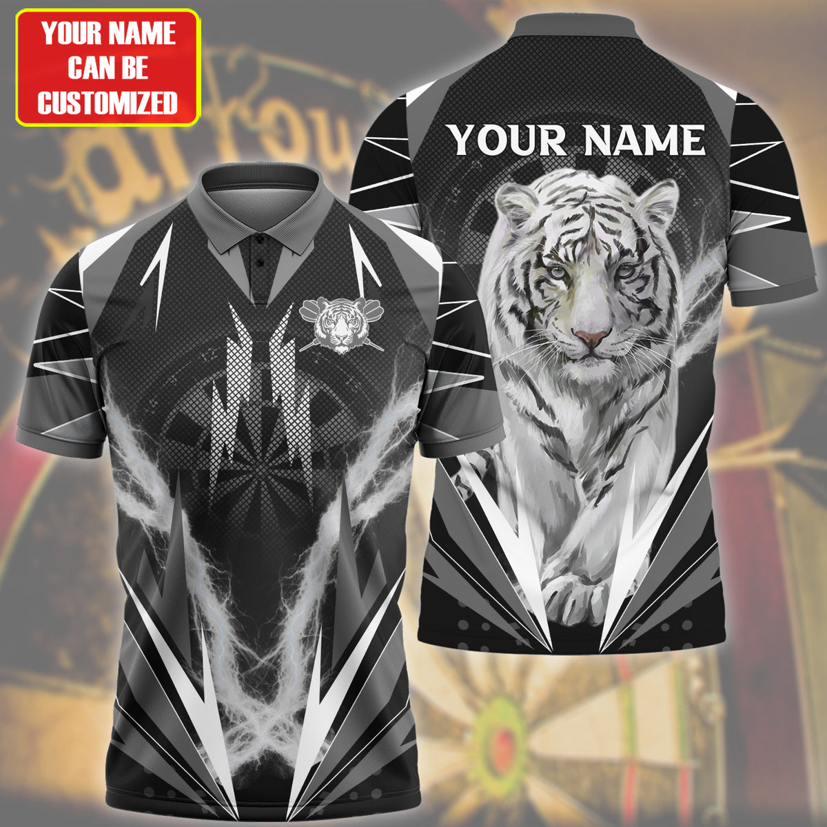 Personalized Name Tiger Darts Black Version All Over Printed Unisex Shirt Q070606