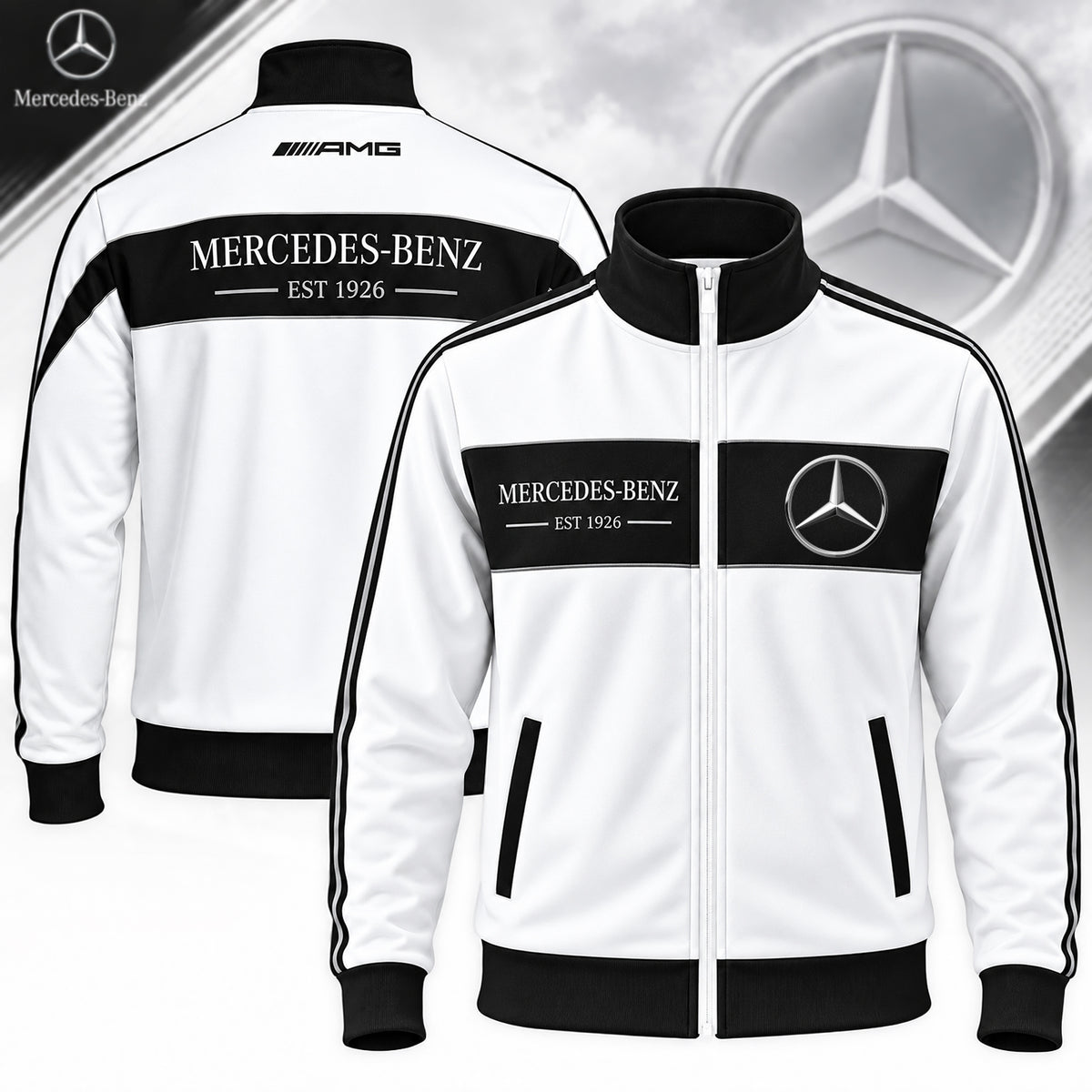 Personalized Merc AMG EST 1926 Zipper Stand Collar Jacket & Sweatpants