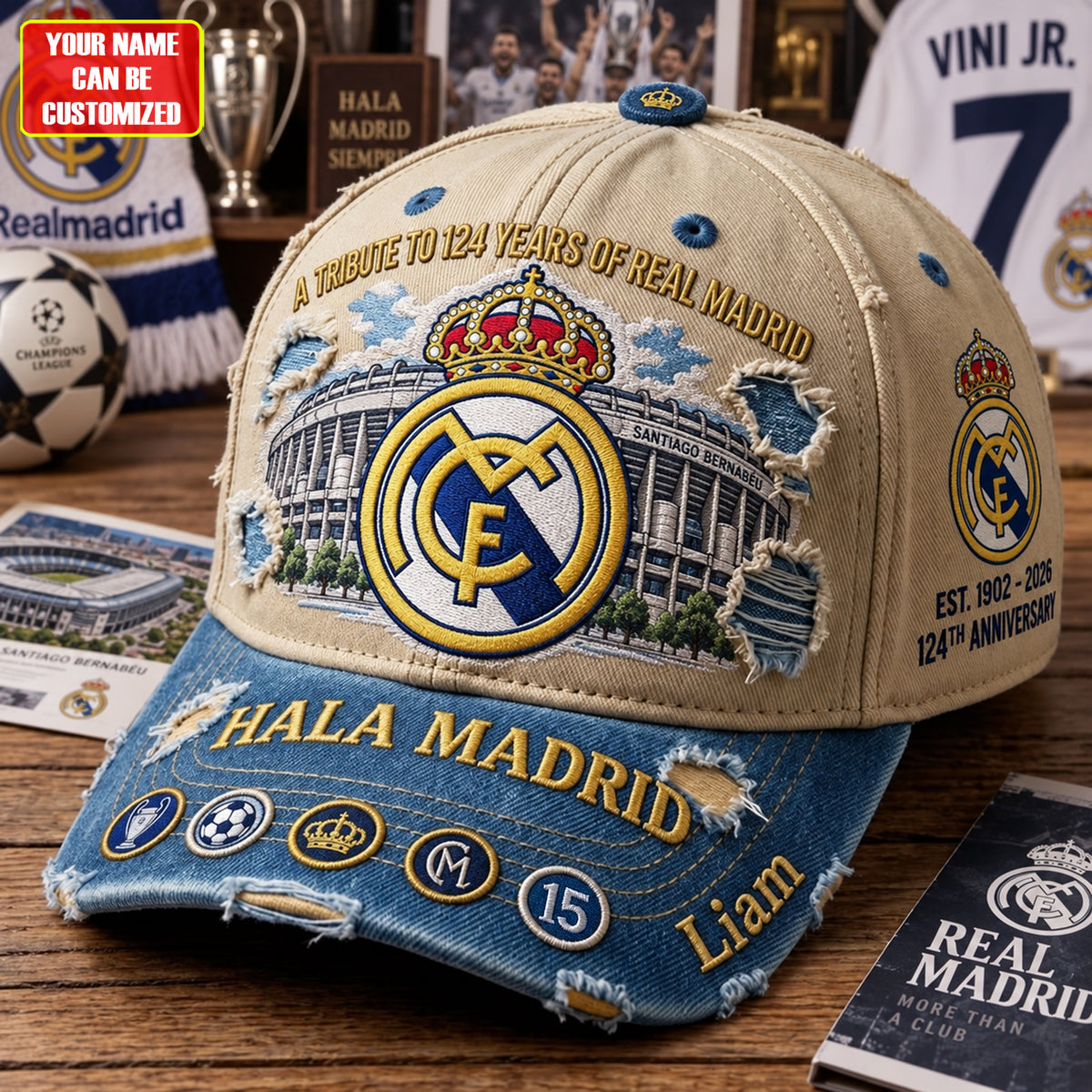 Real FC Celebrate 124 Years Of Legend - Personalized Classic Cap, Gift For Real Fans
