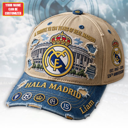 Real FC Celebrate 124 Years Of Legend - Personalized Classic Cap, Gift For Real Fans