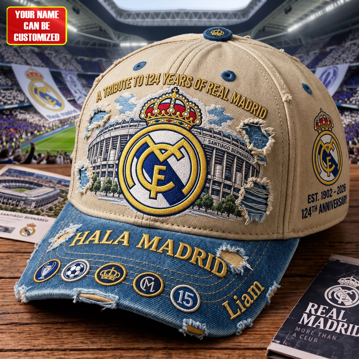 Real FC Celebrate 124 Years Of Legend - Personalized Classic Cap, Gift For Real Fans