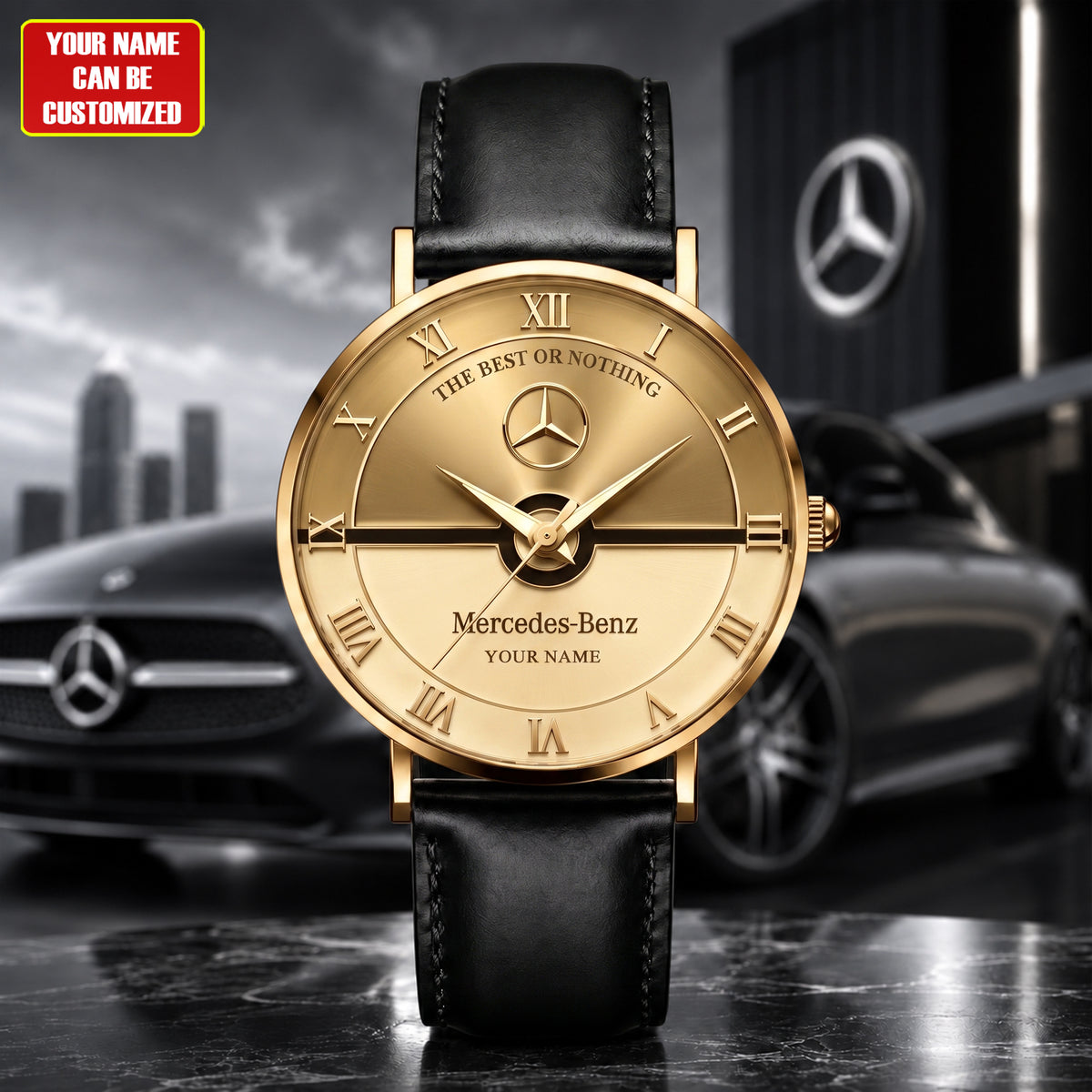 Personalized Merc Royal Heritage Leather Watch