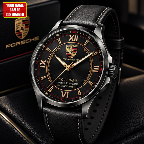 Personalized Pors Premium Luxury Leather Strap Watch V3
