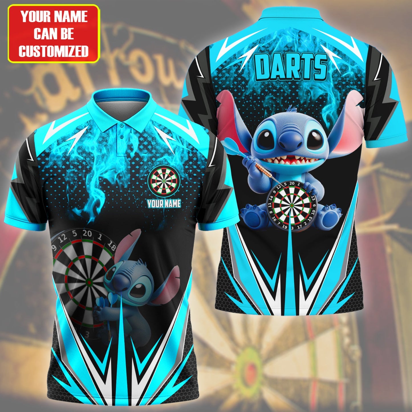 Personalized Name St Darts Fire Teal Version All Over Printed Unisex Shirt Q080303
