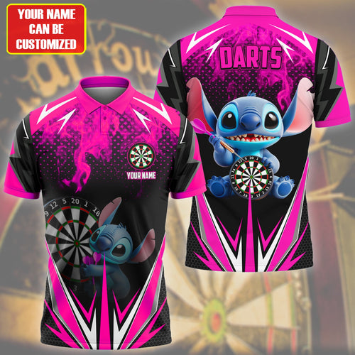 Personalized Name St Darts Fire Pink Version All Over Printed Unisex Shirt Q080303