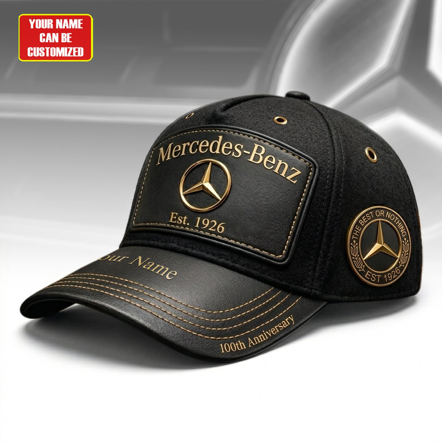 Personalized Merc Leather Vintage 100th Anniversary Classic Cap (1926-2026)