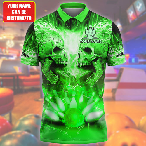 Personalized Name Skull Bowling Green Version All Over Printed Unisex Shirt Q080505