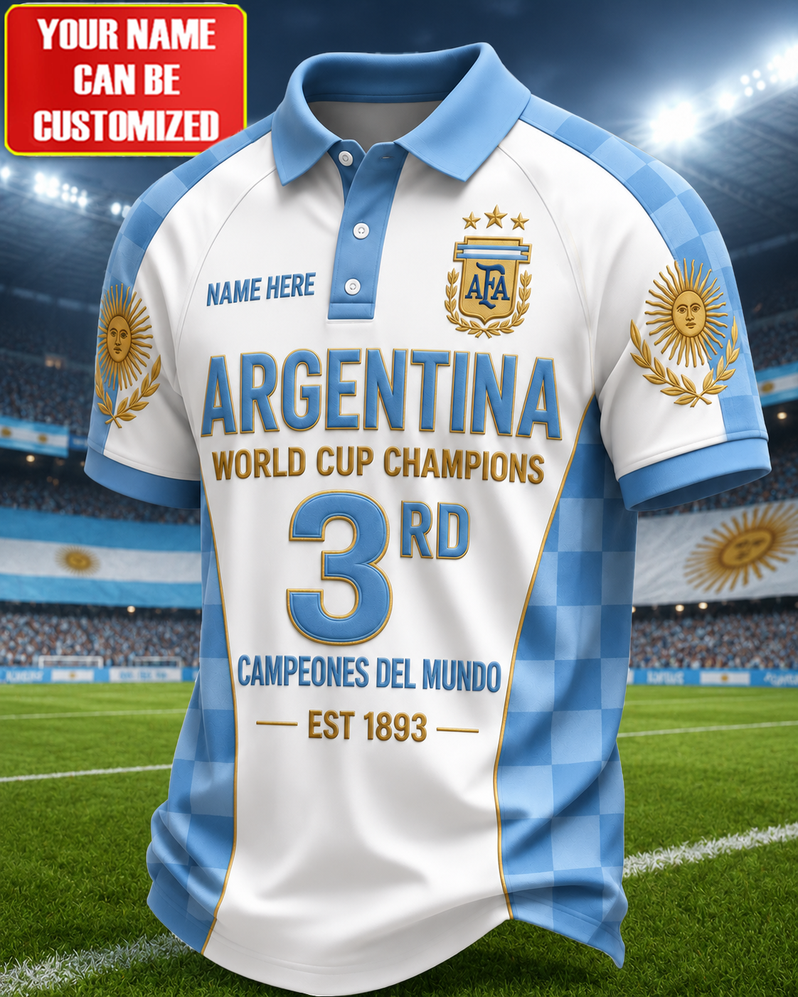 Personalized Argentina WC Sport 3D Full Printing Set ,Shirt , Hoodie , Short , Polo ,hawaii V3