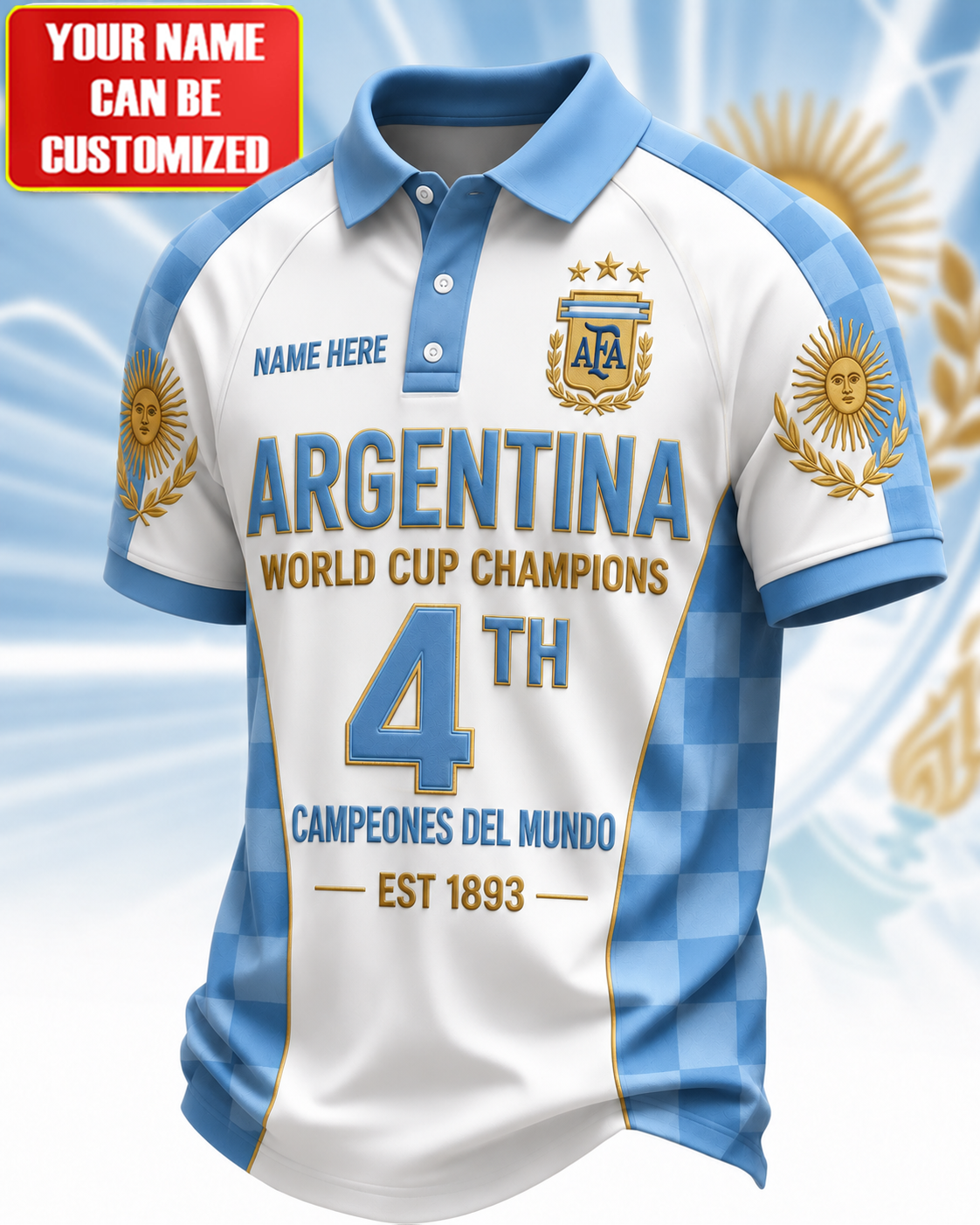 Personalized Argentina WC Sport 3D Full Printing Set ,Shirt , Hoodie , Short , Polo ,hawaii V3