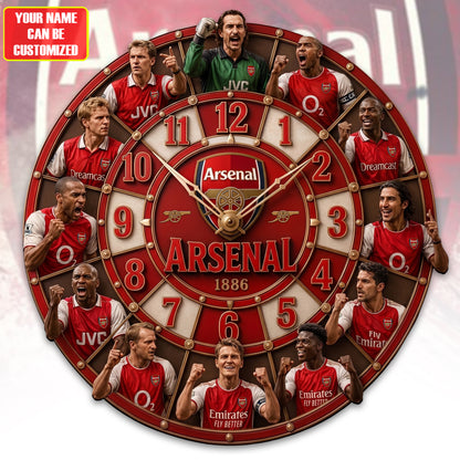 Arsenal Legends Home Decorative 3D Visual Effect Acrylic Wall Clock