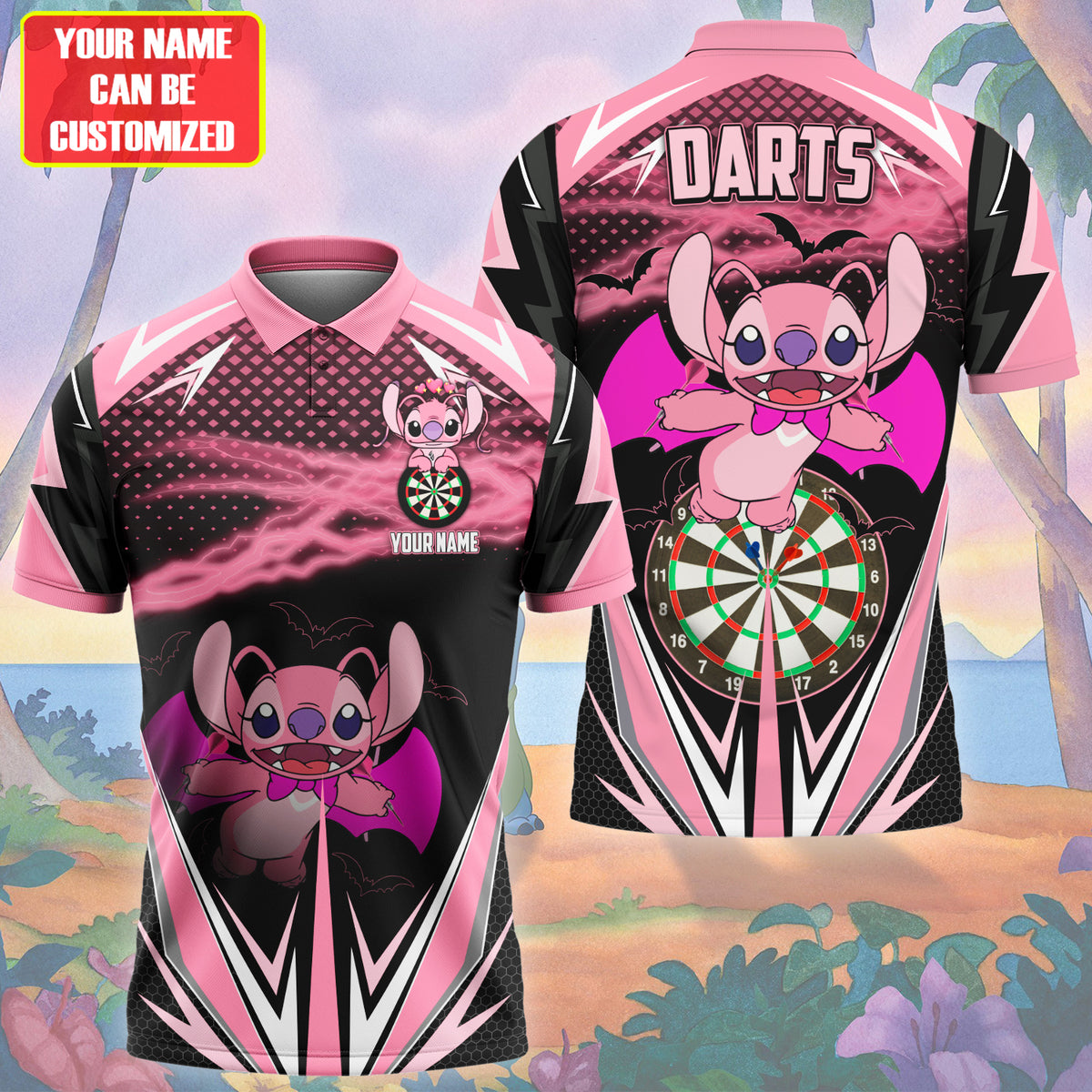 Personalized Name Angel Darts Halloween All Over Printed Unisex Shirt Q080807