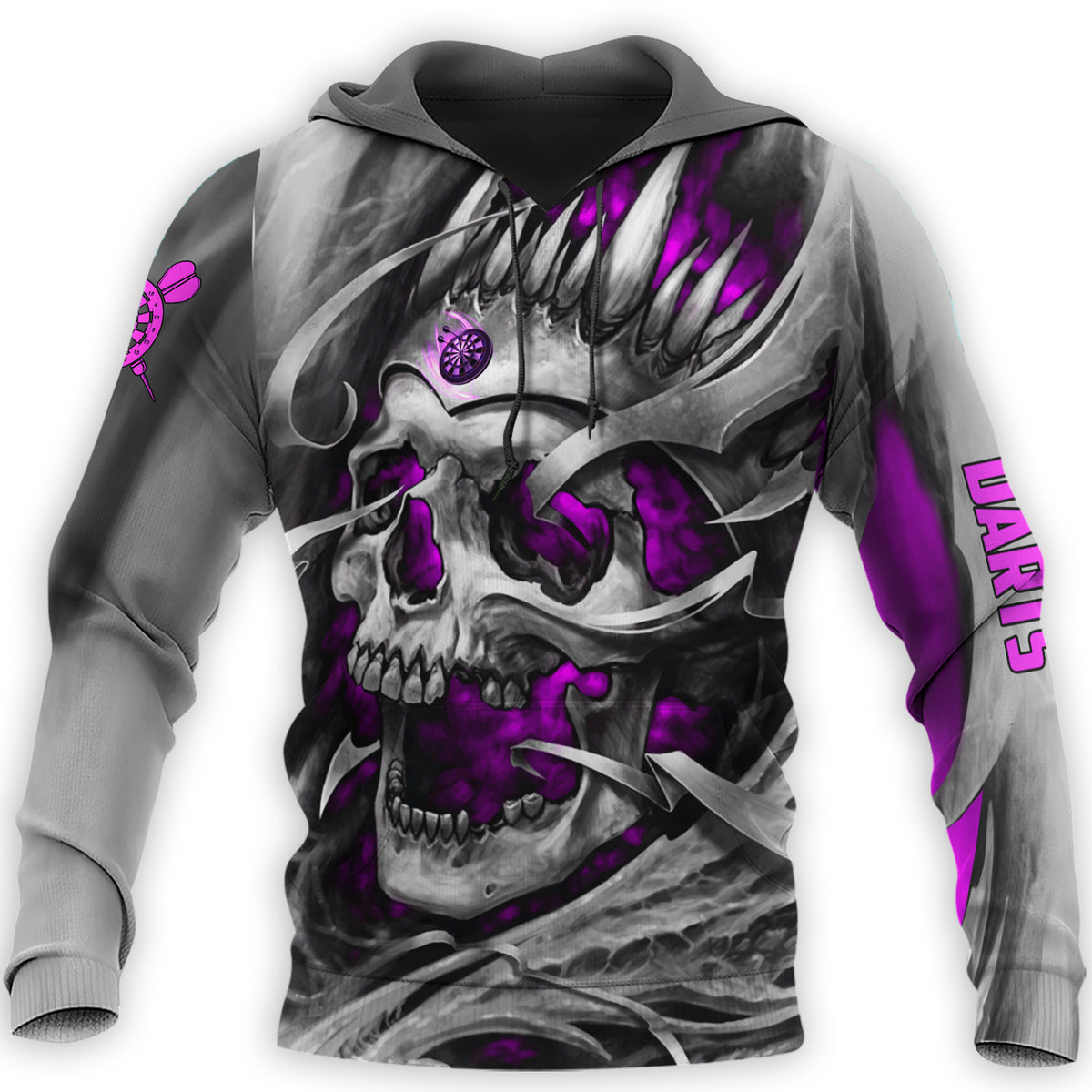 Personalized Name Purple Skull Darts All Over Printed Unisex Shirt Q080901