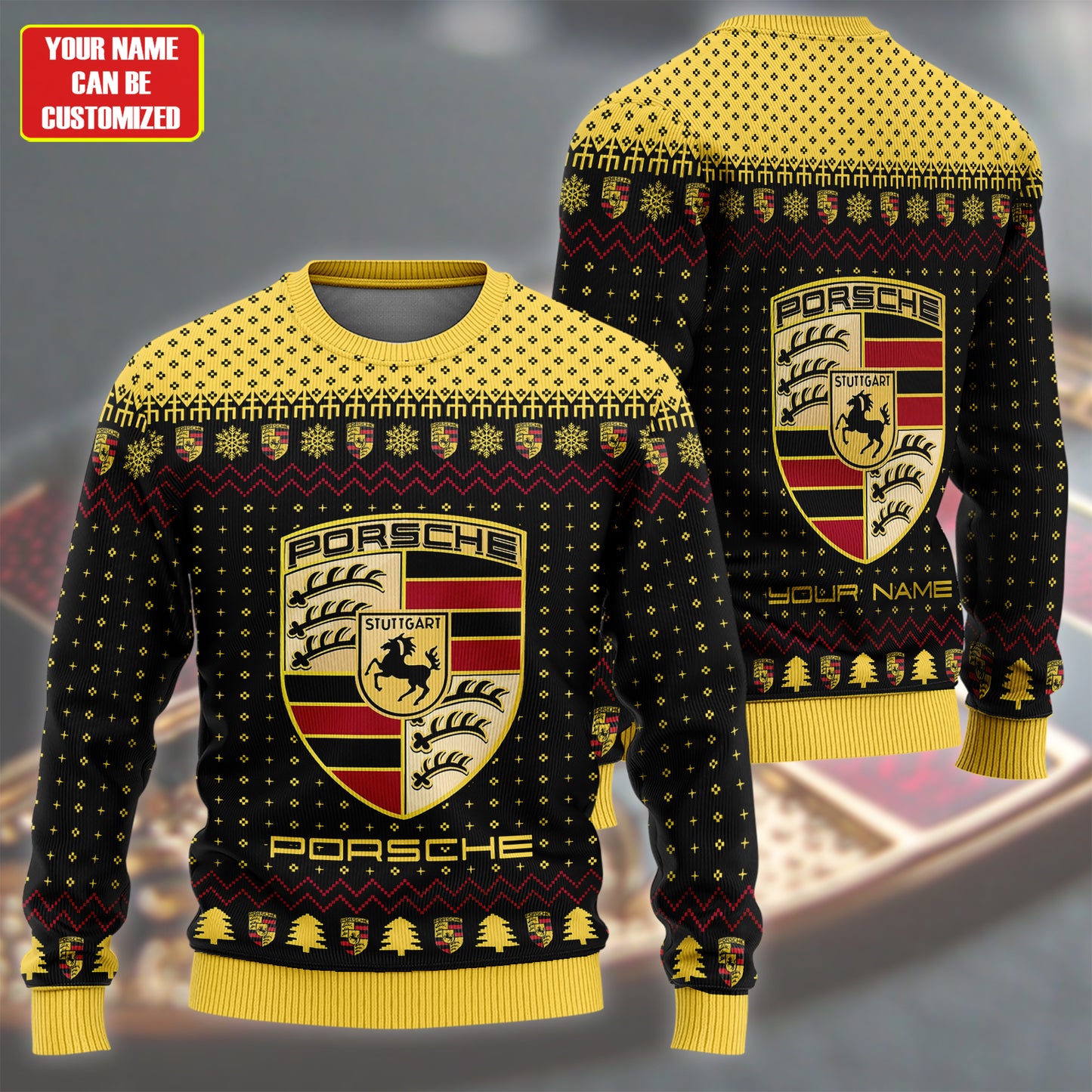 Personalized Pors Q2 Ugly Christmas Sweater , Unisex Wool Sweater