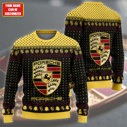 Personalized Pors Q2 Ugly Christmas Sweater , Unisex Wool Sweater