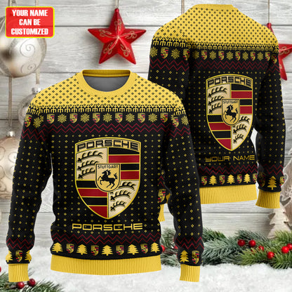Personalized Pors Q2 Ugly Christmas Sweater , Unisex Wool Sweater