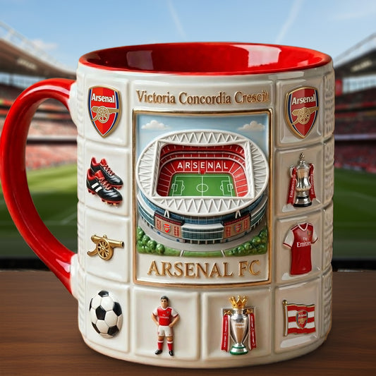 Personalized Arsenal FC Stadium Accent Mug , Cream Mug Gifts , Holiday Gifts