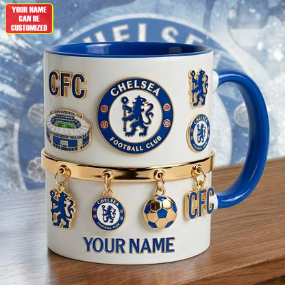 Personalized Chelsea FC Stadium Accent Mug , Cream Mug Gifts , Holiday Gifts