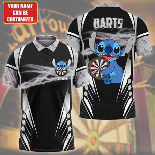 Personalized Name St Darts Q2 Black Version All Over Printed Unisex Shirt Q090401