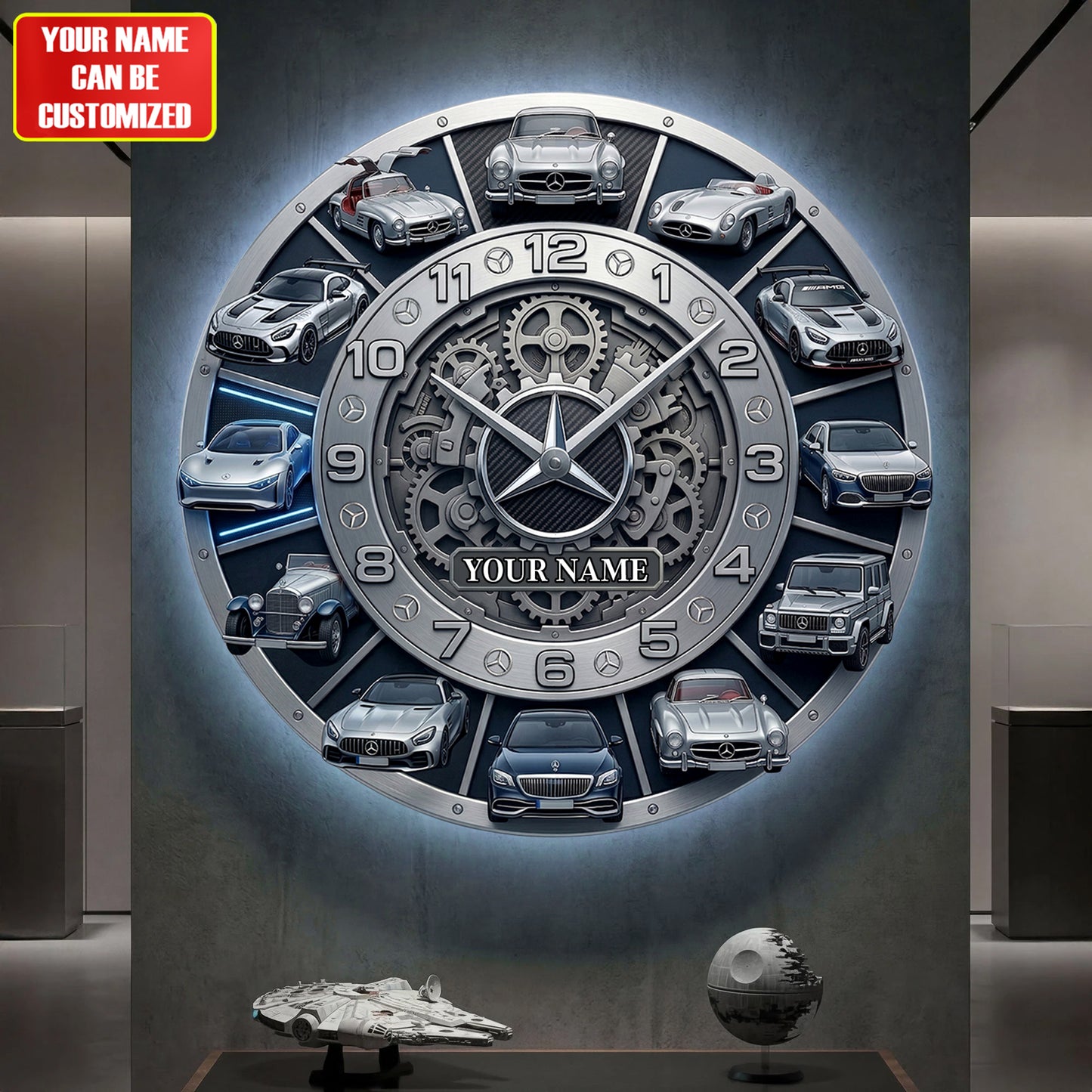 Merc Collection Home Decorative 3D Visual Effect Acrylic Wall Clock