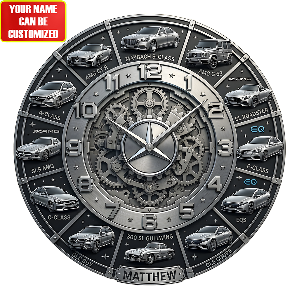 Merc Car Home Decorative 3D Visual Effect Acrylic Wall Clock