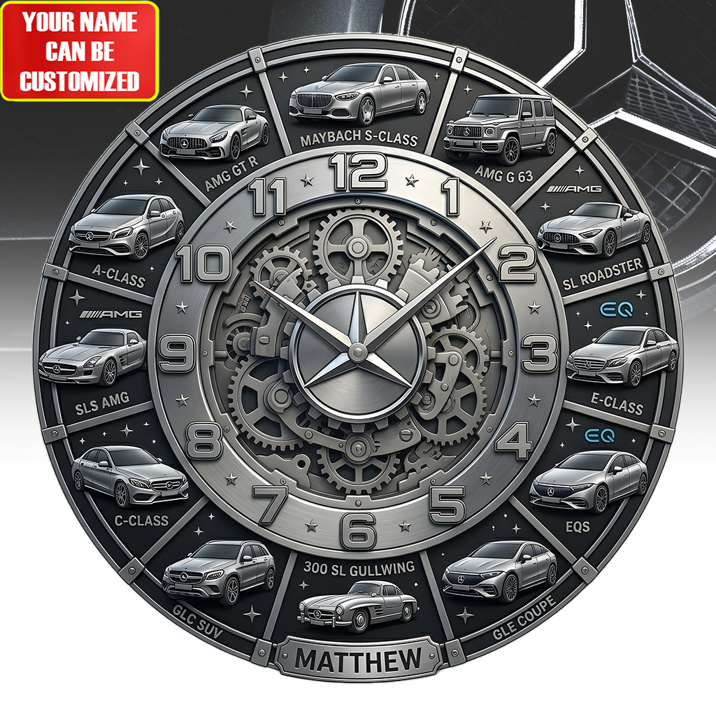 Merc Car Home Decorative 3D Visual Effect Acrylic Wall Clock