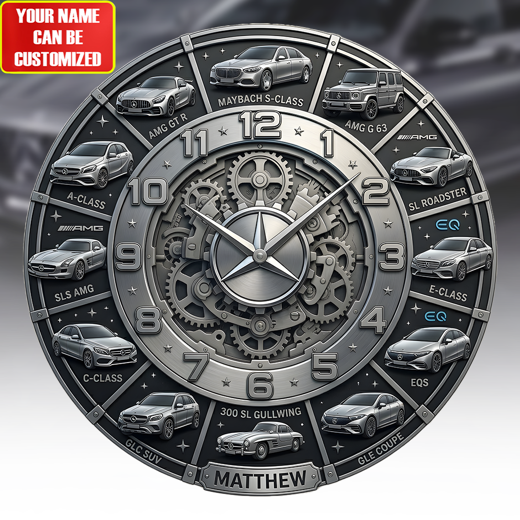Merc Car Home Decorative 3D Visual Effect Acrylic Wall Clock