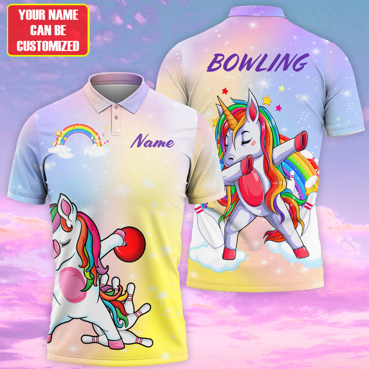 Personalized Name Unicorn Bowling All Over Printed Unisex Shirt Q090505